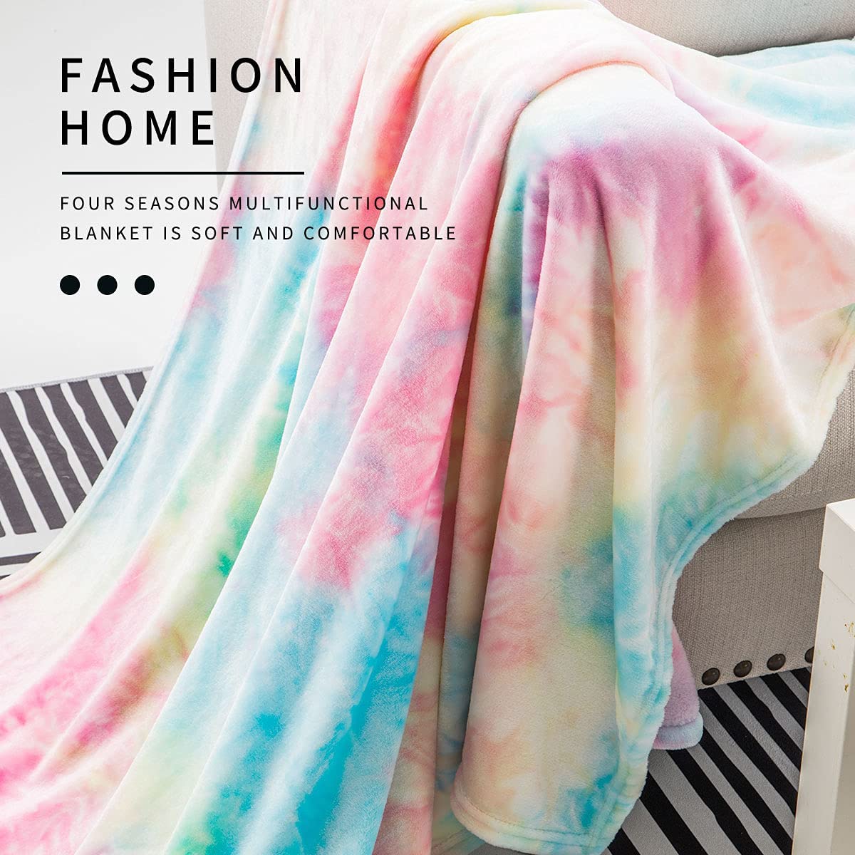 COCOPLAY W Soft & Cozy Throw Blanket for Couch & Sofa - Multi-Pink Twin Size (60''×80'') - Perfect for Living Room, Bedroom & Outdoor Use