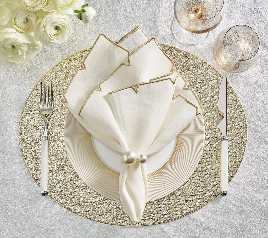Elegant Pearl Napkin Rings Set of 4 - Premium Tableware for Wedding, Dinner Party & Holiday Decor