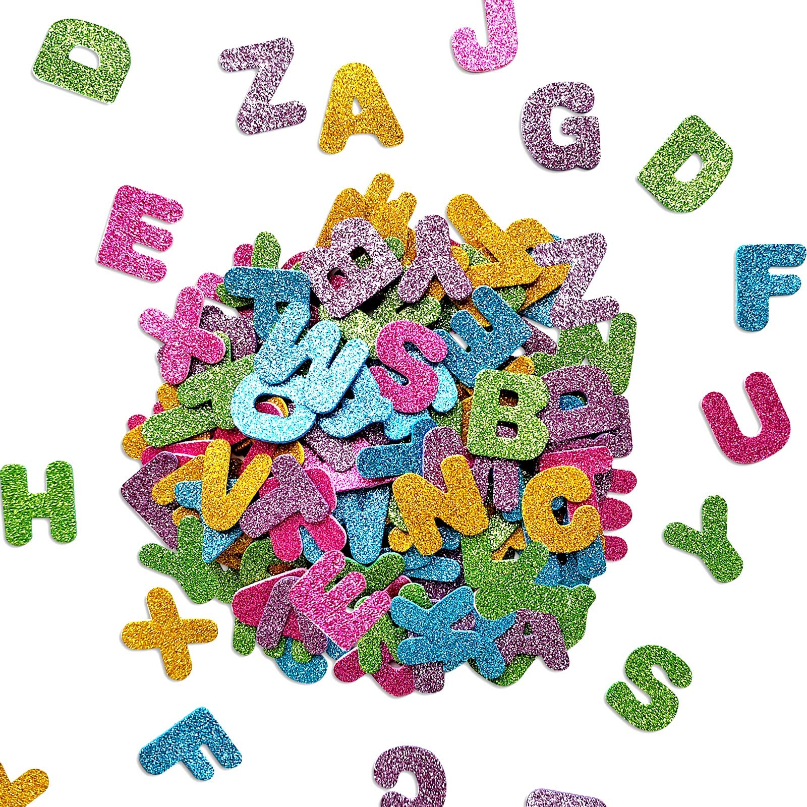 Jtnohx 140 Pcs Glitter Foam Letter Stickers for Kids Crafts - 1.57
