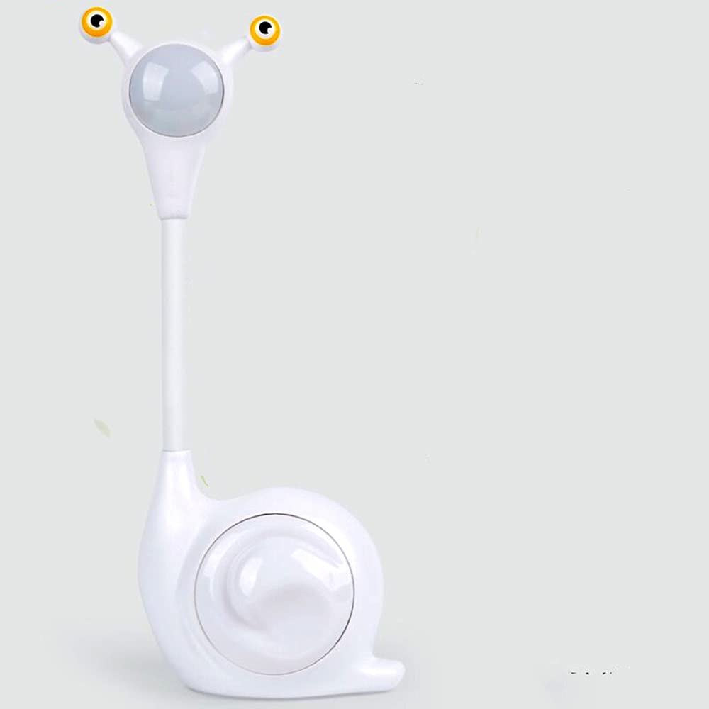Fantasee Snail LED Desk Lamp - USB Rechargeable Touch Dimmable Night Light for Kids, Nursery, Bedroom, Dorm - Perfect for Reading, Study & Birthday Gifts (White Snail)