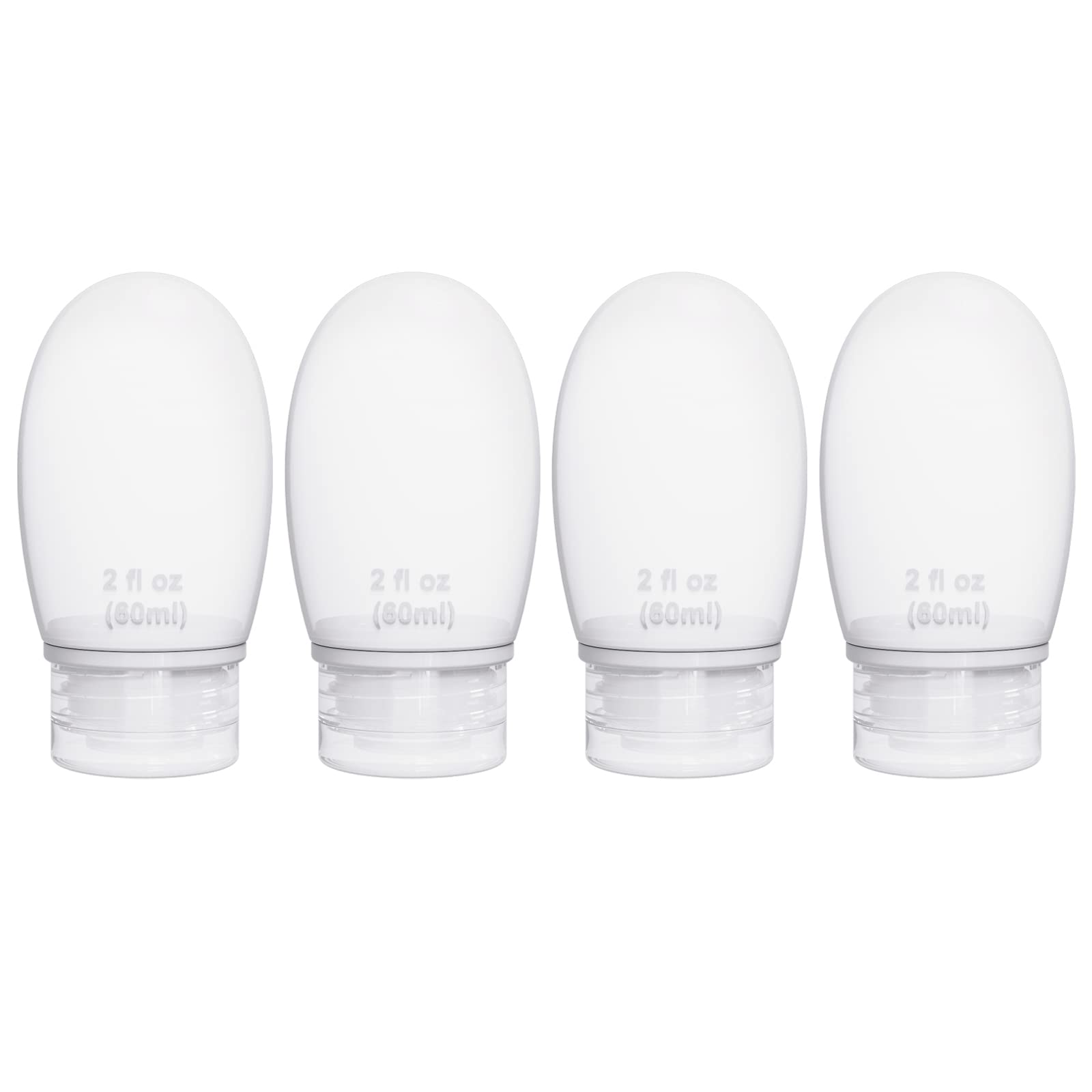 TSA Approved Silicone Travel Bottles Set (4-Pack) - Leak Proof, Refillable Toiletry Containers for Shampoo, Conditioner, Body Lotion & Shower Gel | Perfect for Air Travel, Gym & Vacation Essentials