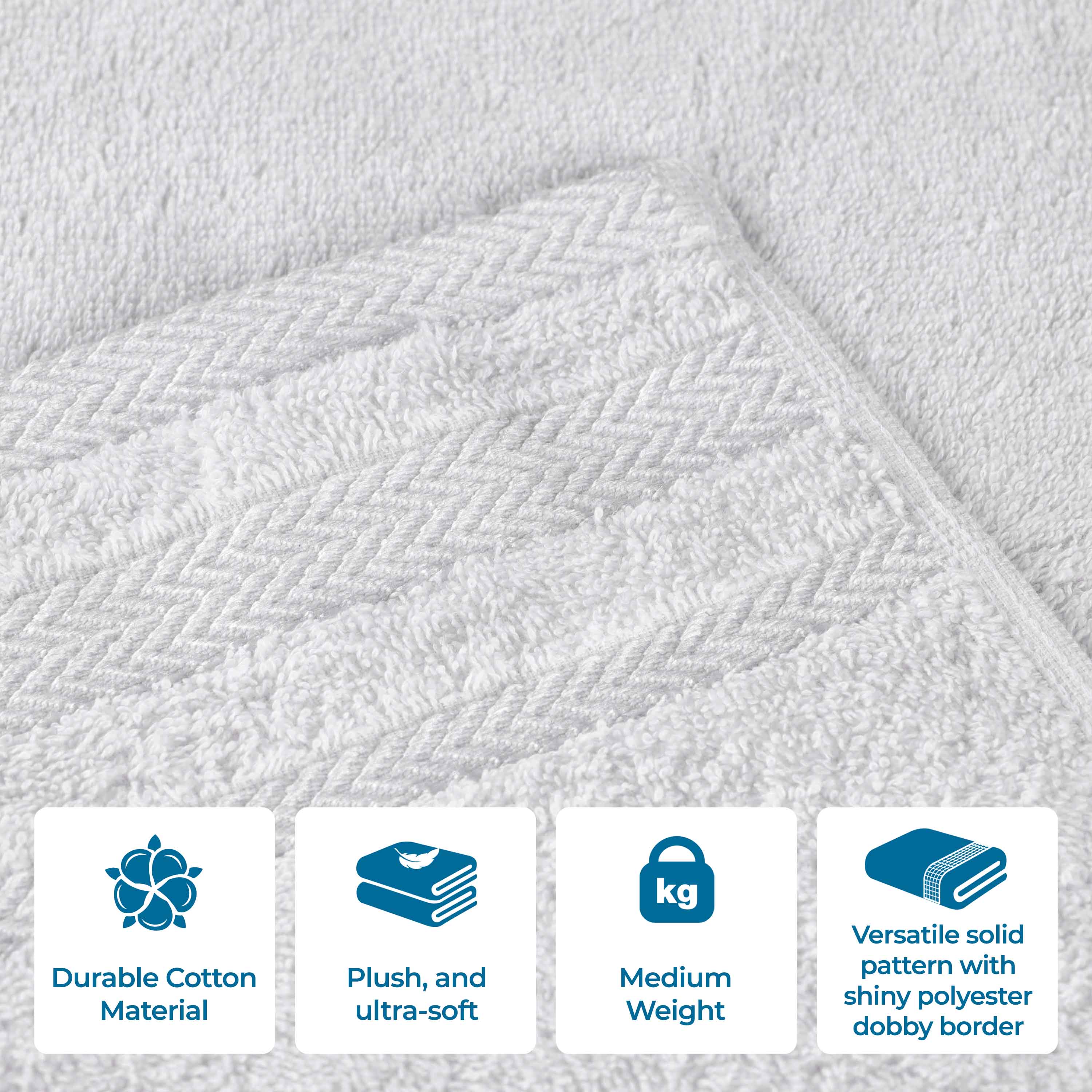 Premium 12-Pack Medium Weight Cotton Face Towels & Washcloths – Soft, Absorbent for Skincare, Makeup Removal, and Bathing
