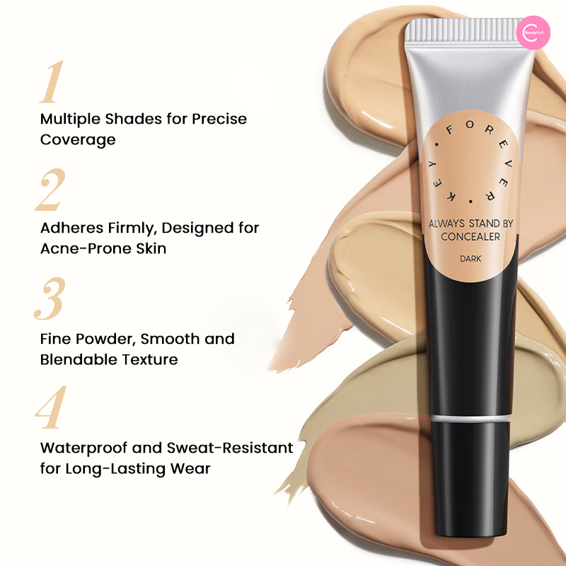 Foreverkey Precision Concealer Balm - Full Coverage, Waterproof & Long-Lasting - Perfect for Dark Circles, Blemishes & Under Eye Concealing - Ideal for Everyday Makeup & Professional Use