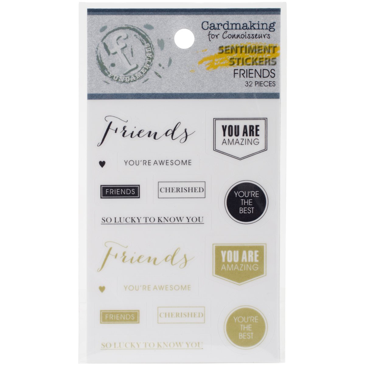 Ruby Rock-It Fundamentals Sentiments Stickers for Friends - Premium DIY Scrapbooking & Card Making Supplies for Crafting, Journaling, and Gift Decorations