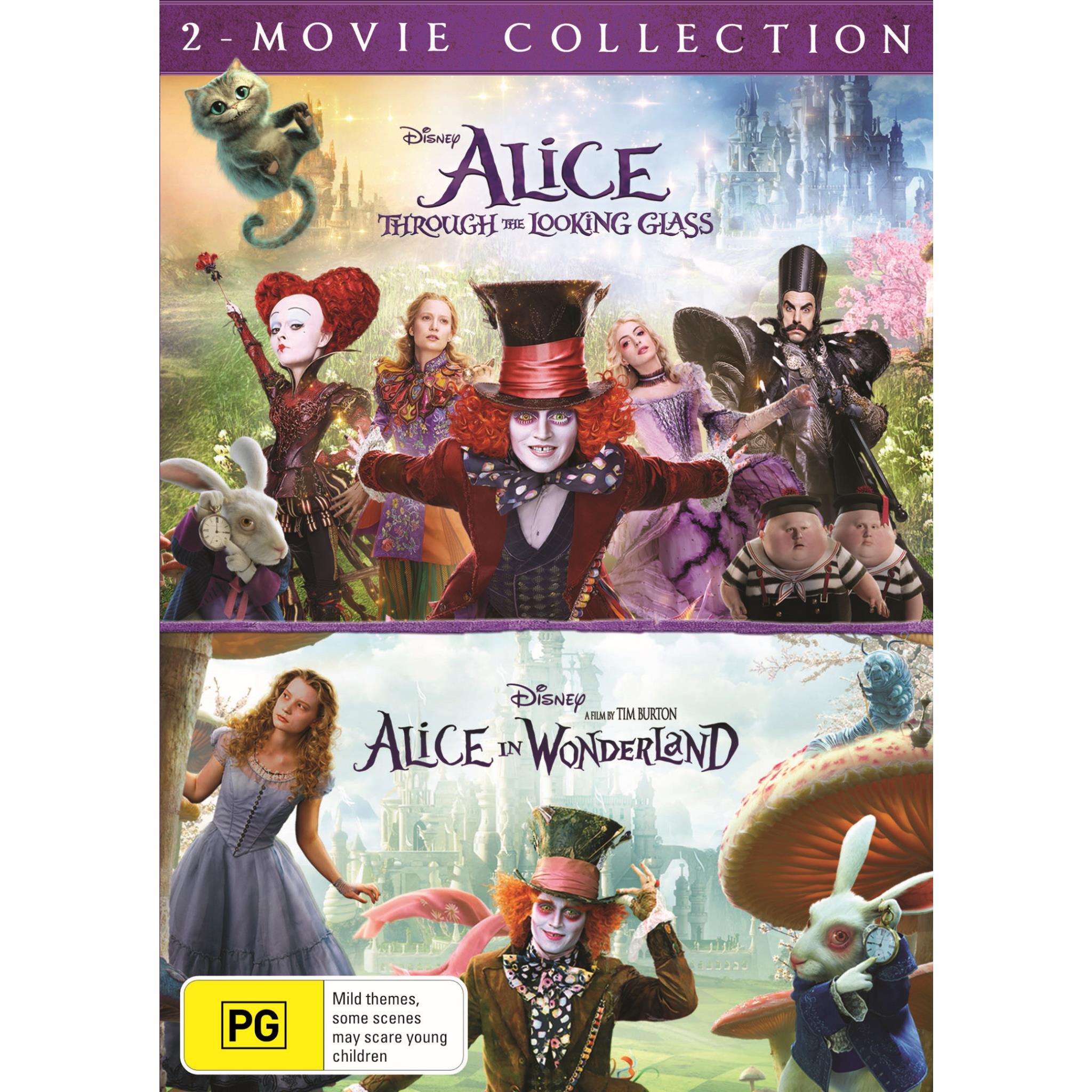 Alice in Wonderland & Through the Looking Glass 2-Movie Collection DVD | Fantasy Adventure Films for Kids & Family Movie Night