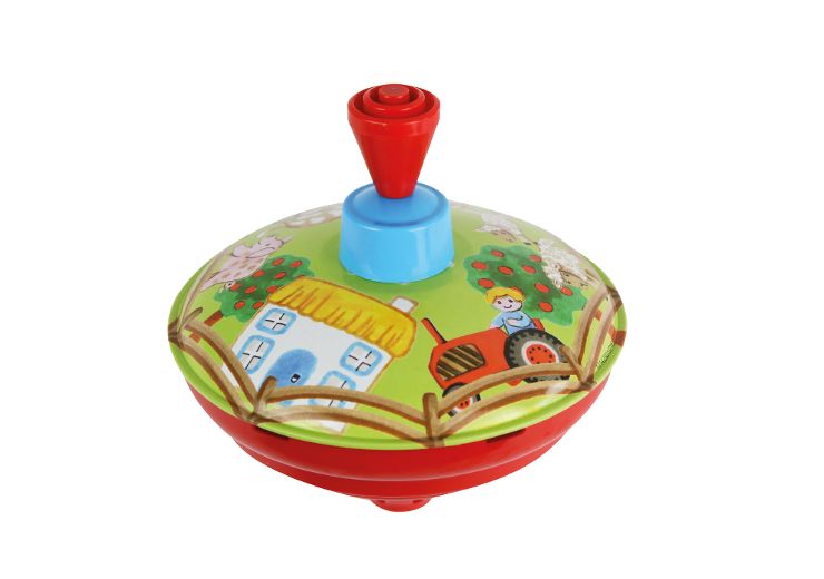 Humming Top Little Farm 13cm - Spinning Toy for Kids, Stress Relief Fidget Toy - Perfect for Playtime, Classroom & Office Desk Fun
