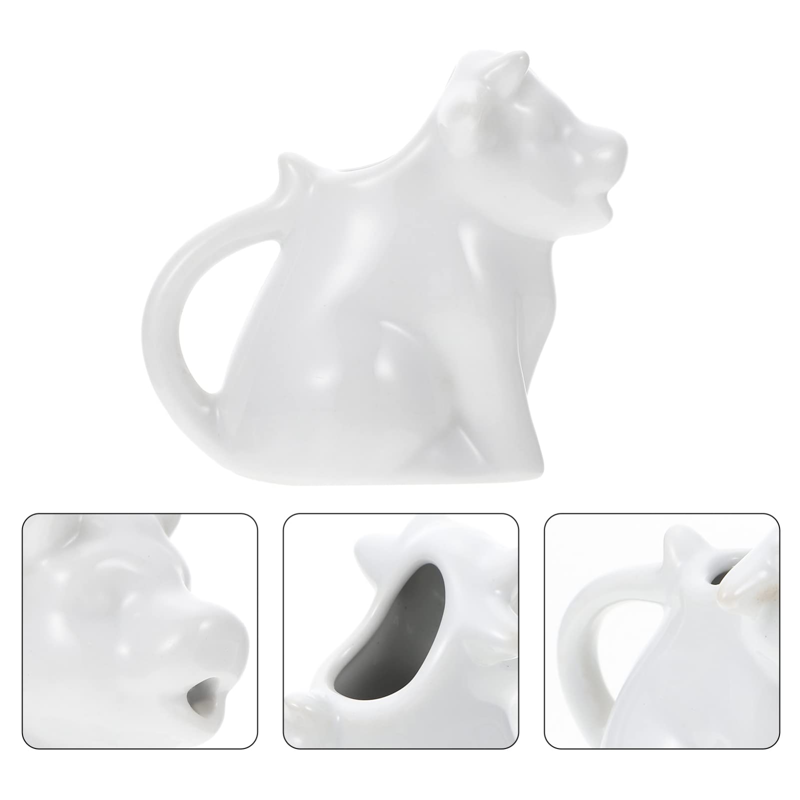 UPKOCH Animal Shaped Ceramic Milk Frother - Cow Design Coffee Frothing Pitcher for Latte Art, Hot Chocolate & Cappuccino | Unique Kitchen Tool for Baristas & Home Brewing | Perfect for Coffee Shops, Breakfast & Gift Giving