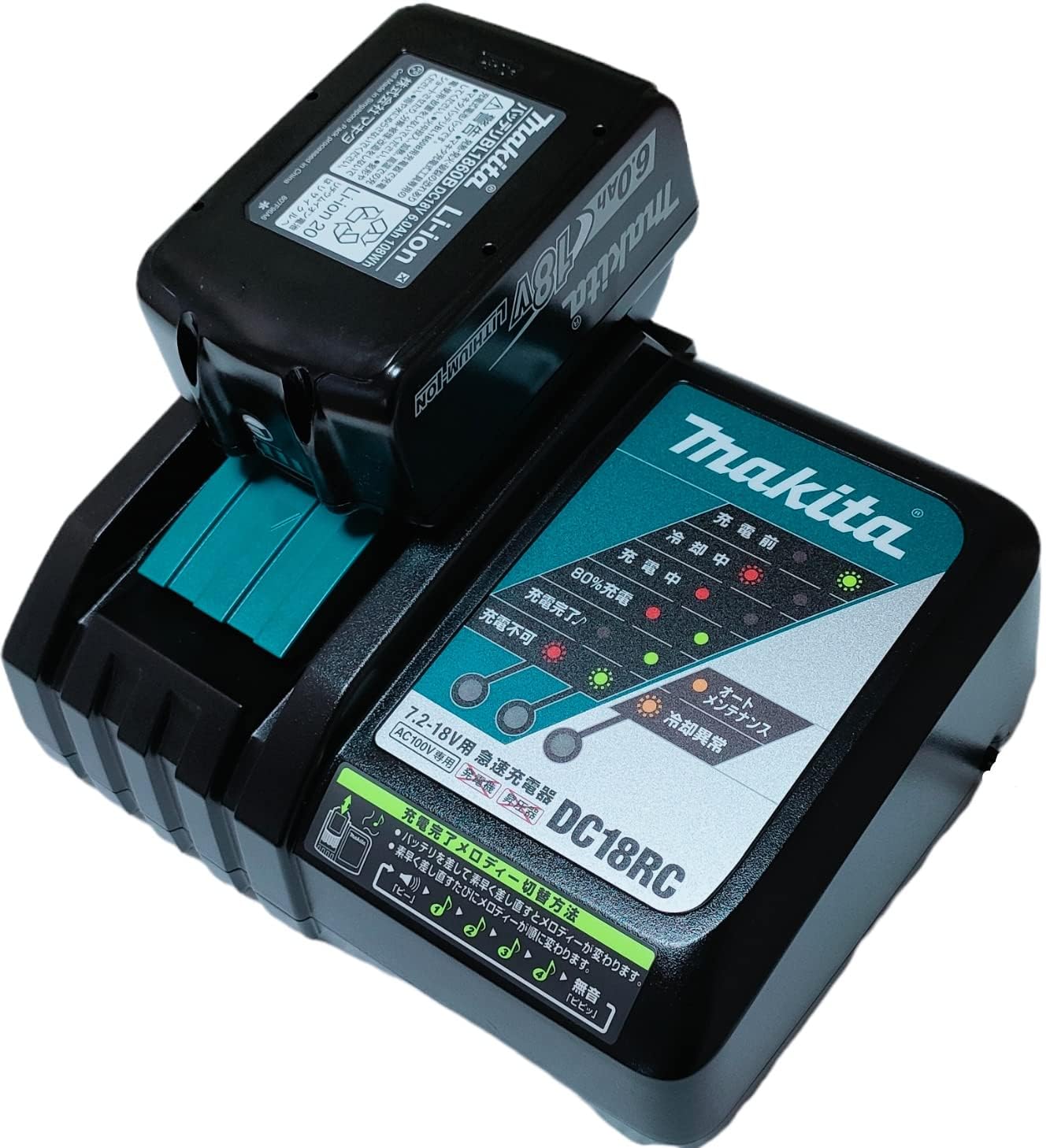 Makita DC18RA Fast Charger for 18V Li-Ion Batteries - Quick Charge Cordless Power Tool Battery Charger for Drills, Saws & Outdoor Equipment