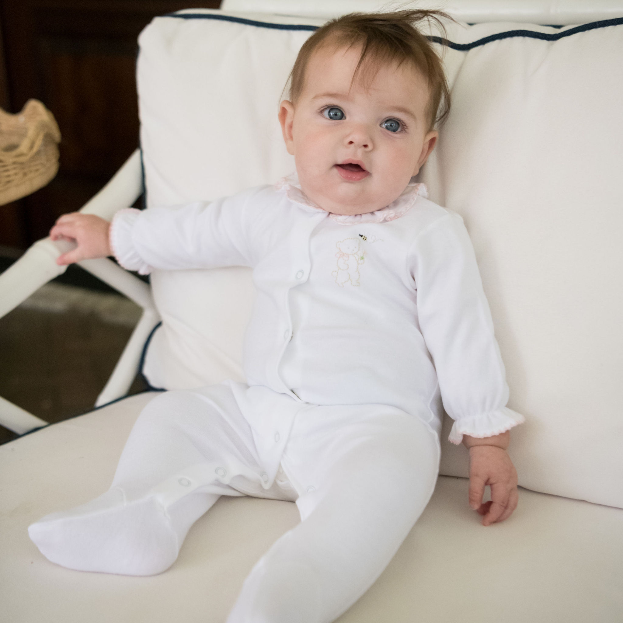 Soft Cotton Knit Baby Teddy Bear Footie Pajamas - Cozy & Cute Sleepwear for Infants & Toddlers - Perfect for Bedtime, Lounging & Photo Shoots