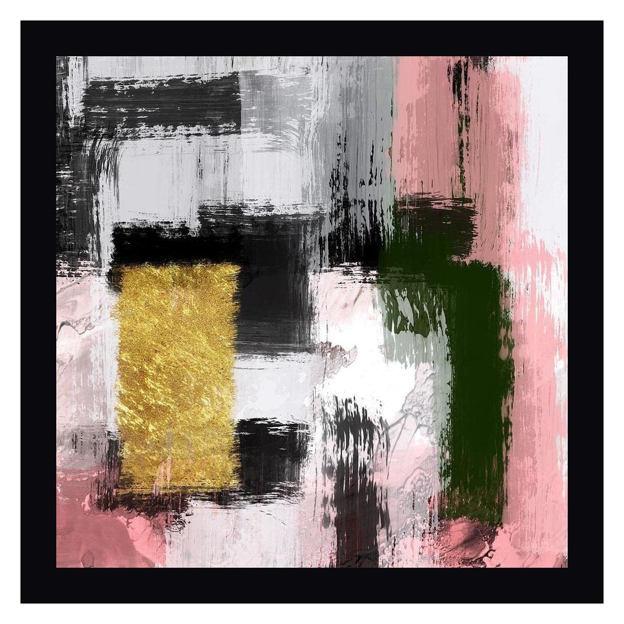 Marcus Prime Imaginative Distress 1 - 30x30 Inch Framed Canvas Wall Art Print with Black Frame - Ready to Hang - Modern Home & Office Decor for Living Room, Bedroom, or Gallery Display