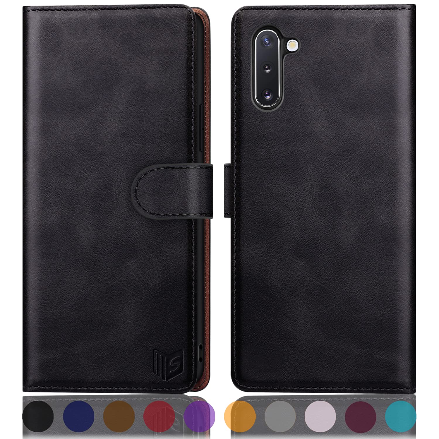 SUANPOT RFID Blocking Leather Wallet Case for Samsung Galaxy Note 10 (6.3