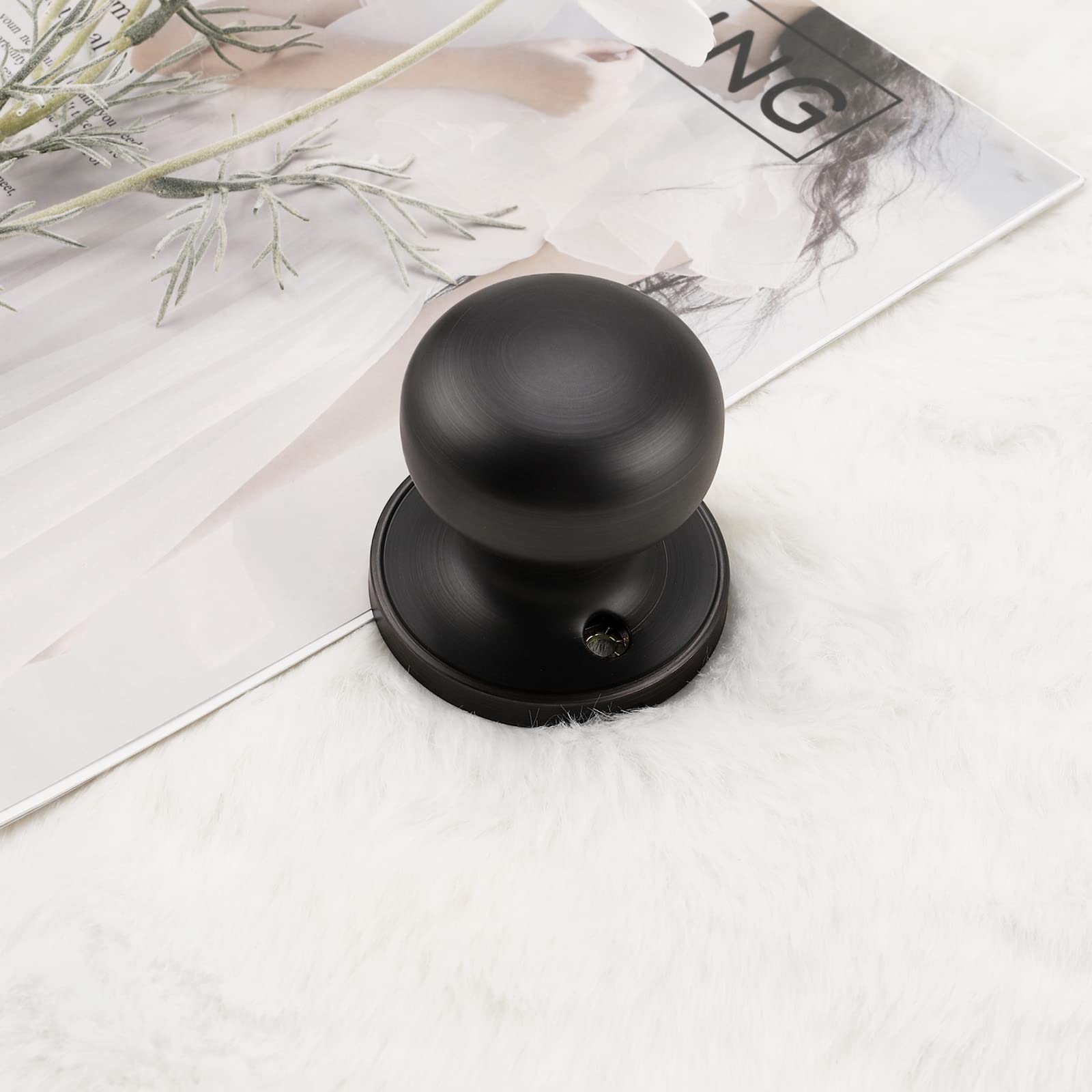 10 Pack Half Dummy Knobs for Closet Doors - Oil Rubbed Bronze Interior Door Knobs, Round Stainless Steel Closet Door Handles for Bedroom, Wardrobe & Cabinet Doors