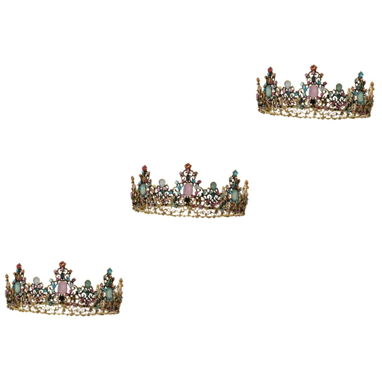 Beavorty 2pcs Baroque Crystal Crown Headband for Women - Elegant Wedding Hair Accessories, Prom Queen Headdress, Bridal Hair Decoration (Gold/Silver) - Perfect for Weddings, Proms, Pageants & Renaissance Themed Parties