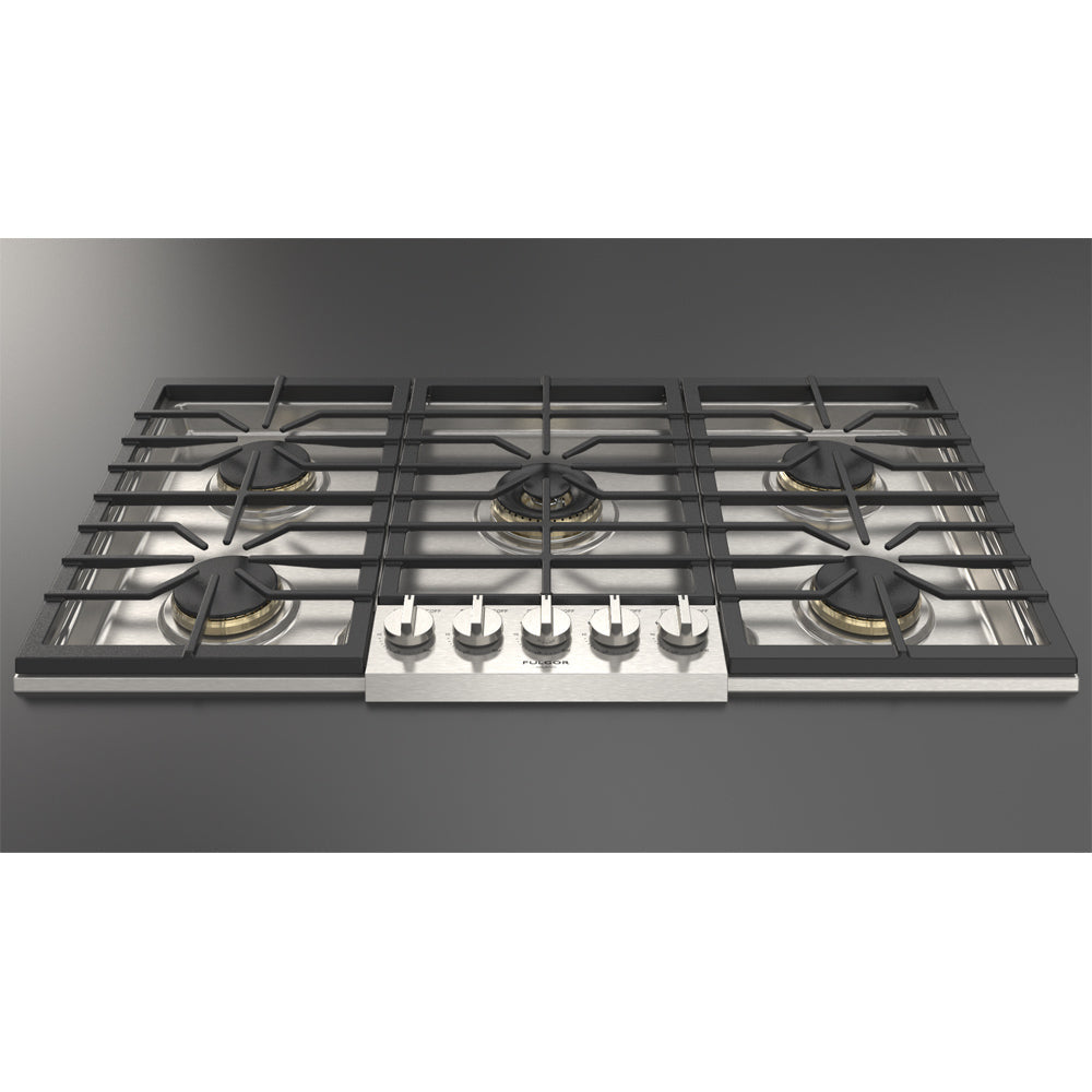 Fulgor Milano 36 Inch 600 Series 5-Burner Gas Cooktop in Stainless Steel (F6PGK365S1) - Perfect for Modern Kitchens & Professional Cooking
