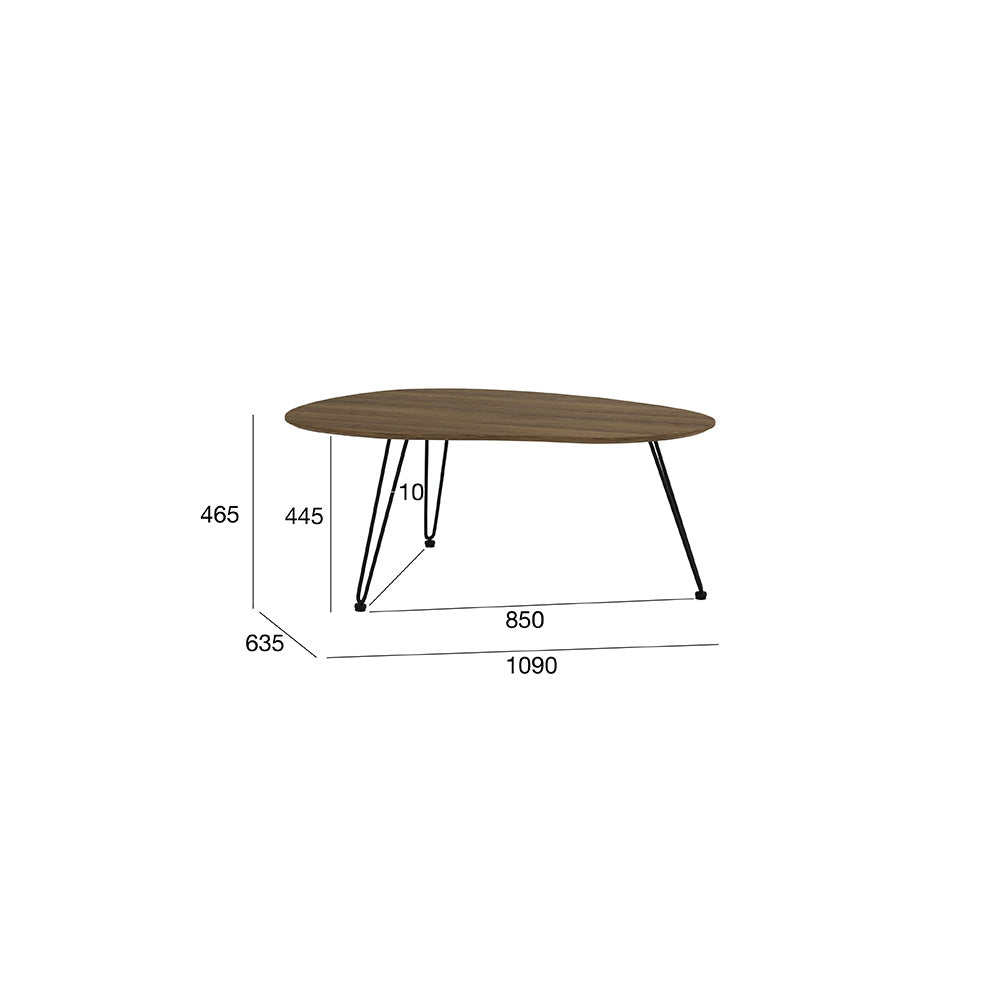 CORWIN Large Coffee Table 109cm - Solid Walnut Wood Modern Living Room Center Table for Home Decor & Entertaining