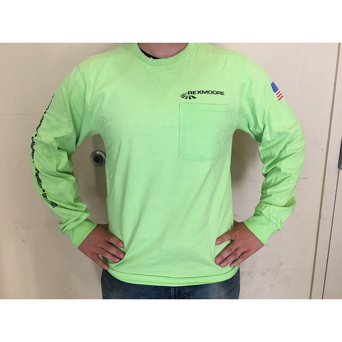5XL Long Sleeve T-Shirt with Rex Moore Logo - Comfortable Oversized Men's Shirt for Casual Wear & Workout