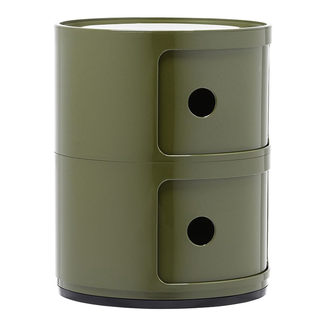 Componibili Round 2-Door Storage Tower - Modern Modular Cabinet for Bedroom, Living Room & Office Organization