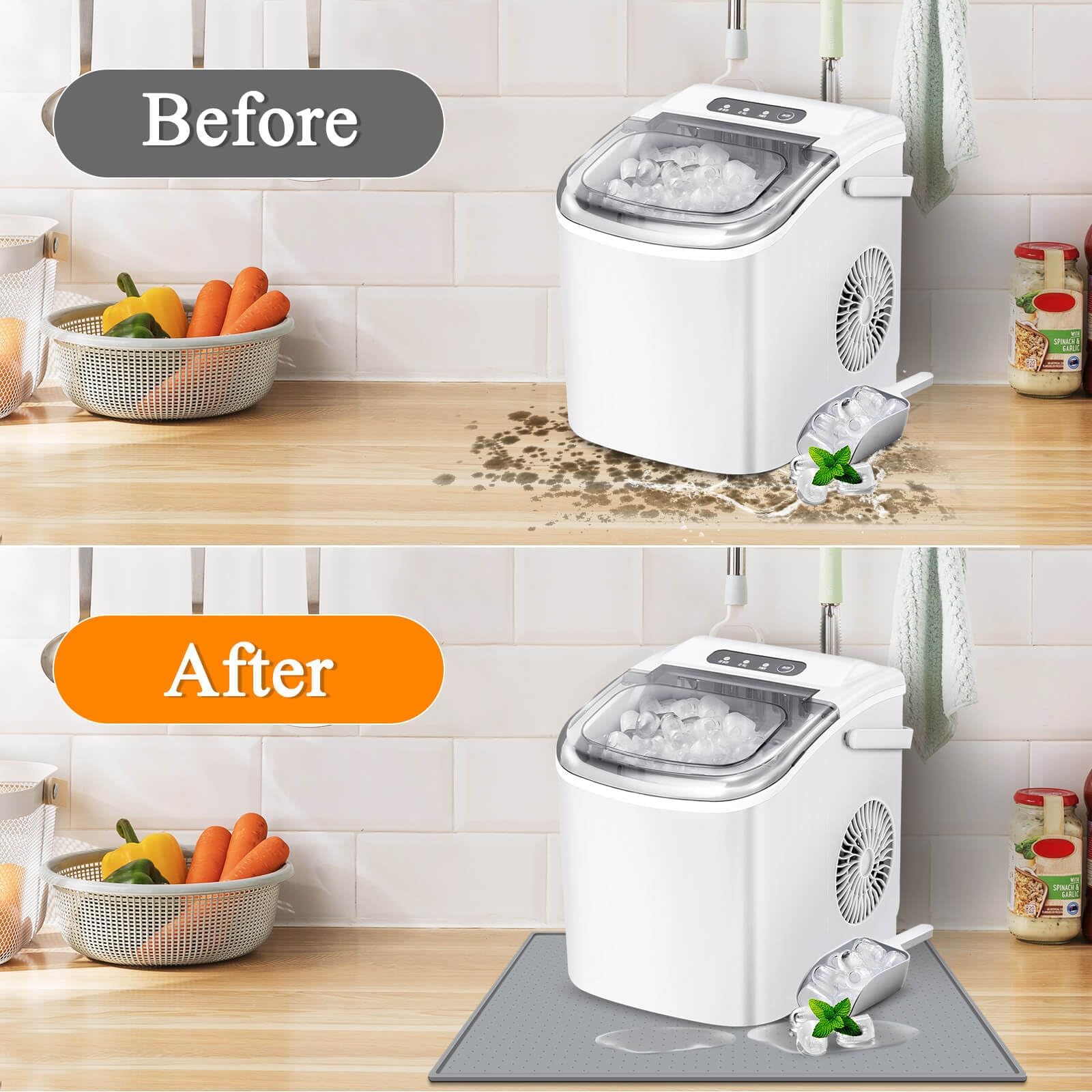 Premium Non-Slip Silicone Ice Maker Mat with Dots - 19