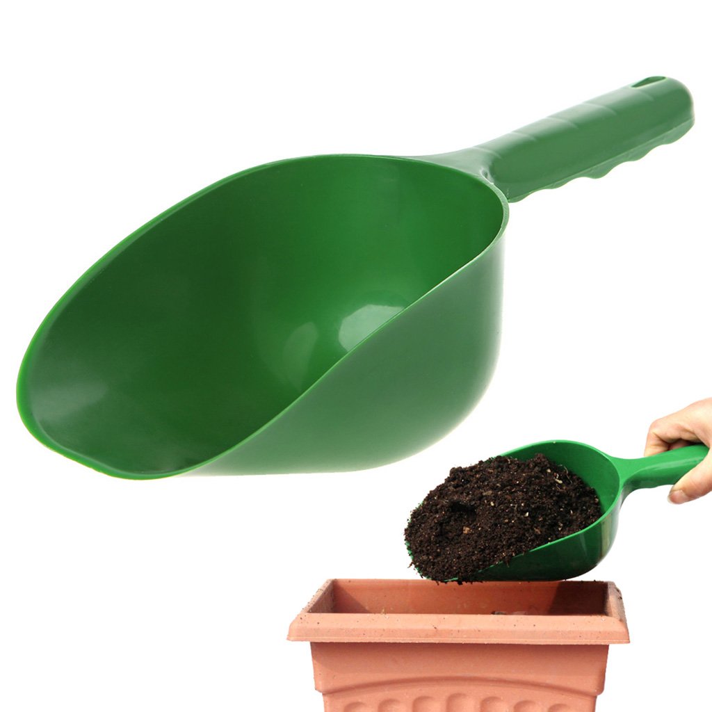 **Multifunctional Green Plastic Garden Spoon - Durable Digging Tool for Planting, Transplanting & Soil Scooping - Ideal for Gardening, Potting & Outdoor Landscaping**