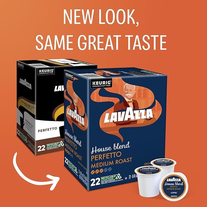 Lavazza Dark Roast Perfetto Coffee K-Cups Pods - 100% Arabica Espresso for Keurig Brewers - Perfect for Office, Home & Morning Coffee Routine