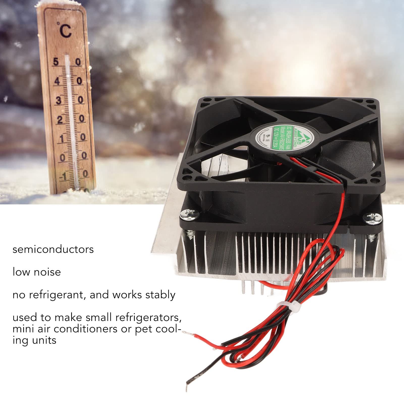 High-Efficiency Semiconductor Refrigeration Kit - Ultra Quiet Thermoelectric Cooling System for Mini Fridges | Perfect for Dorm Rooms, Offices, and Small Spaces