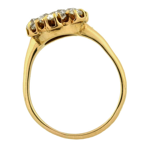 Victorian Style 14kt Gold Mine Cut Diamond Cluster Ring - Elegant Vintage Jewelry for Weddings, Anniversaries & Special Occasions