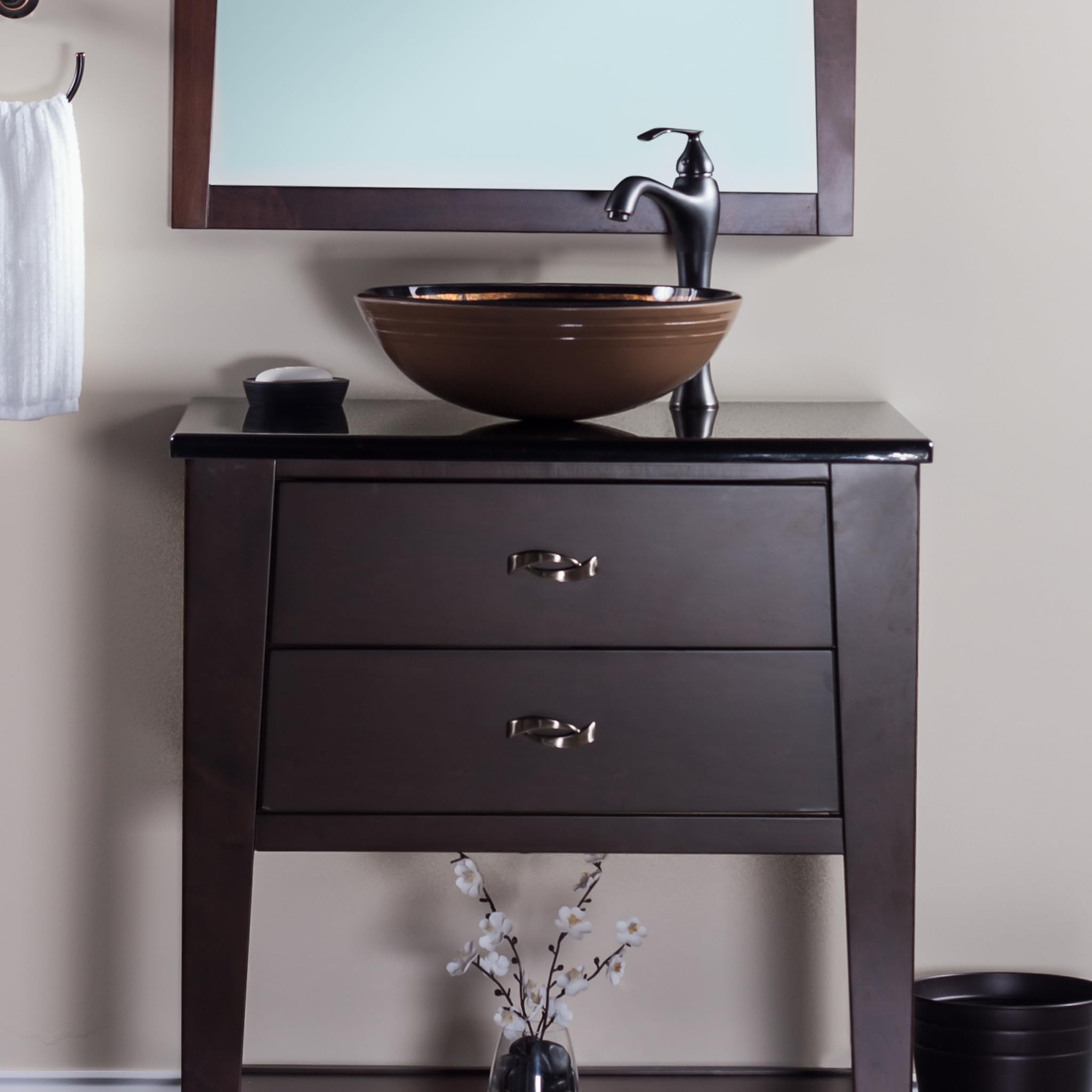 Novatto TRADITIONAL Single Lever Vessel Faucet - Oil Rubbed Bronze Finish for Bathroom Sink, Vanity, or Powder Room - High-Quality Brass Construction with Smooth Handle Operation