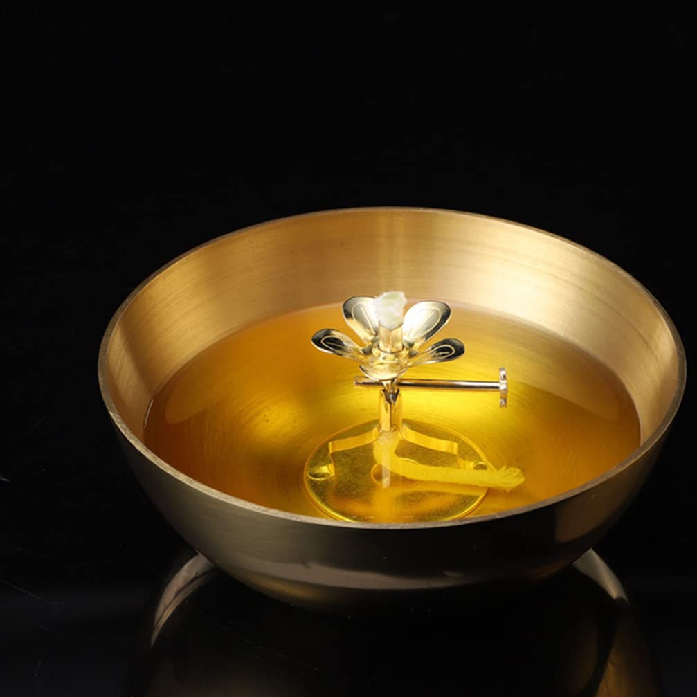 Angoily 2-Piece Diya Lamp Set for Pooja - Floating Wick Butter Lamps with Ghee Oil Burner & Wick Holder - Perfect for Buddhist Altar, Hindu Puja, Meditation & Home Decor
