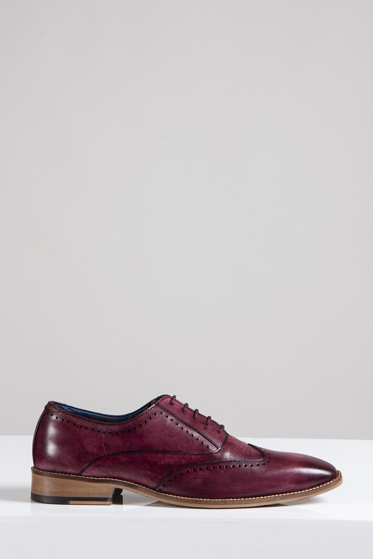 CARSON Bordeaux Burgundy Wingtip Oxford Brogue Shoes for Men - Classic Dress Shoes for Business, Formal & Wedding Occasions