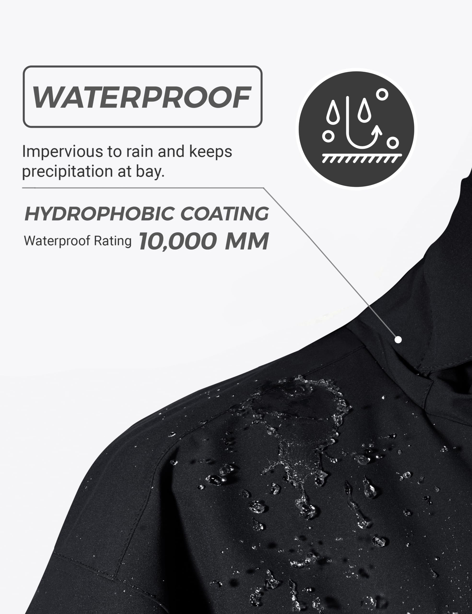 Wantdo Men's Plus Size Waterproof Ski Jacket - Big & Tall Winter Coat with Hood, Windproof Snow Jacket for Skiing, Snowboarding & Outdoor Activities