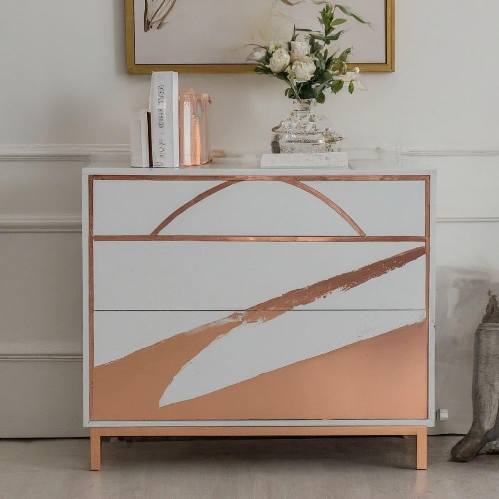 Metallic Rose Gold DIY Furniture Paint - 4 oz Opaque Acrylic Craft Paint for Walls, Art, Pouring | Perfect for Home Decor, Upcycling Projects & Creative Painting Techniques