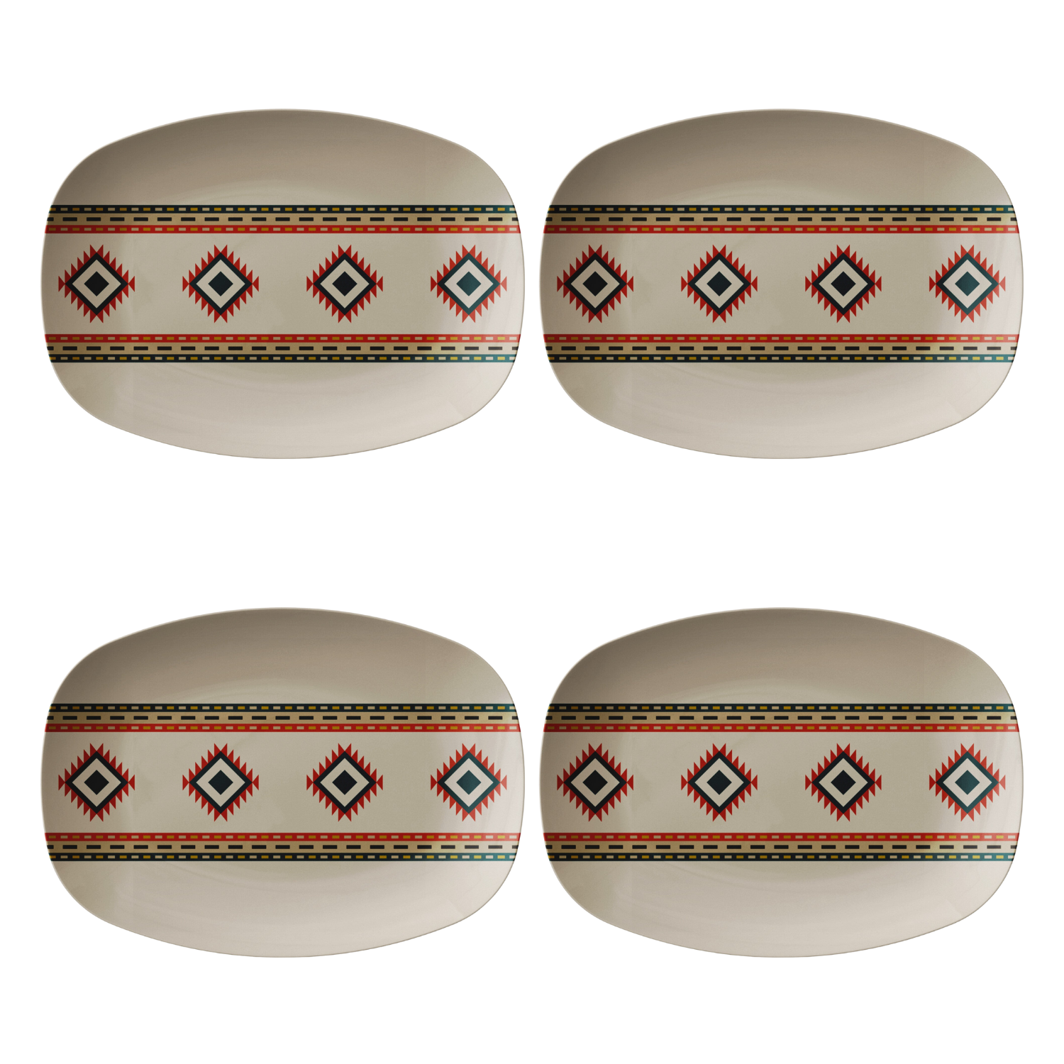 Southwest Sahara Plastic Serving Platter - Durable Kitchen Serving Tray for Entertaining, Holidays & Housewarming Gifts - Perfect for Parties, BBQs & Home Decor