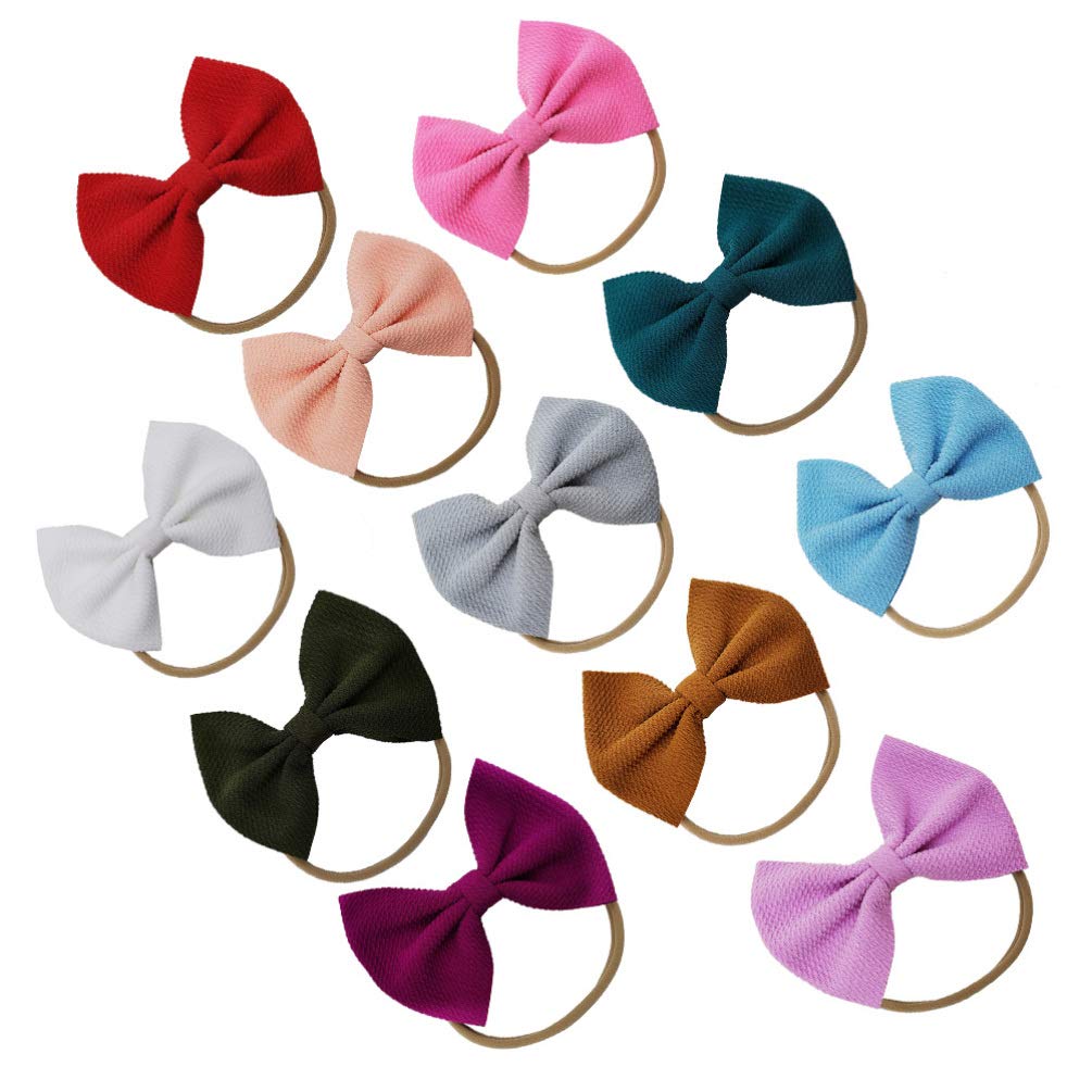 KESYOO 20PCS Baby Headbands with Bowknot - Soft Nylon Hair Wraps & Elastic Headbands for Infants & Toddlers - Perfect for Newborn Photos, Birthday Parties, and Daily Baby Fashion Accessories