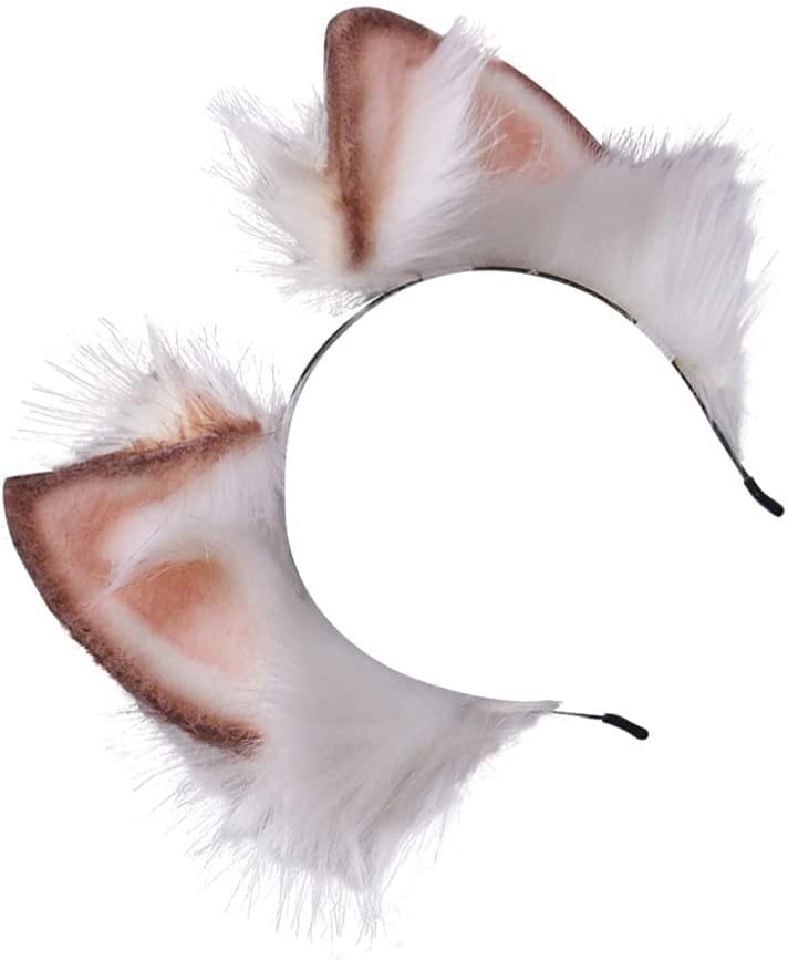 Cute Animal Anime Faux Fur Cat Ears Headband - Women's Cosplay Costume Party Hair Accessories for Girls (Pink) - Perfect for Halloween, Cosplay, Anime Conventions and Themed Parties