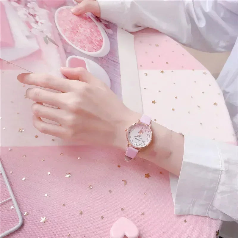 Cute Cat Dial Watch for Girls - Stylish & Fun Accessory for School, Parties & Everyday Wear