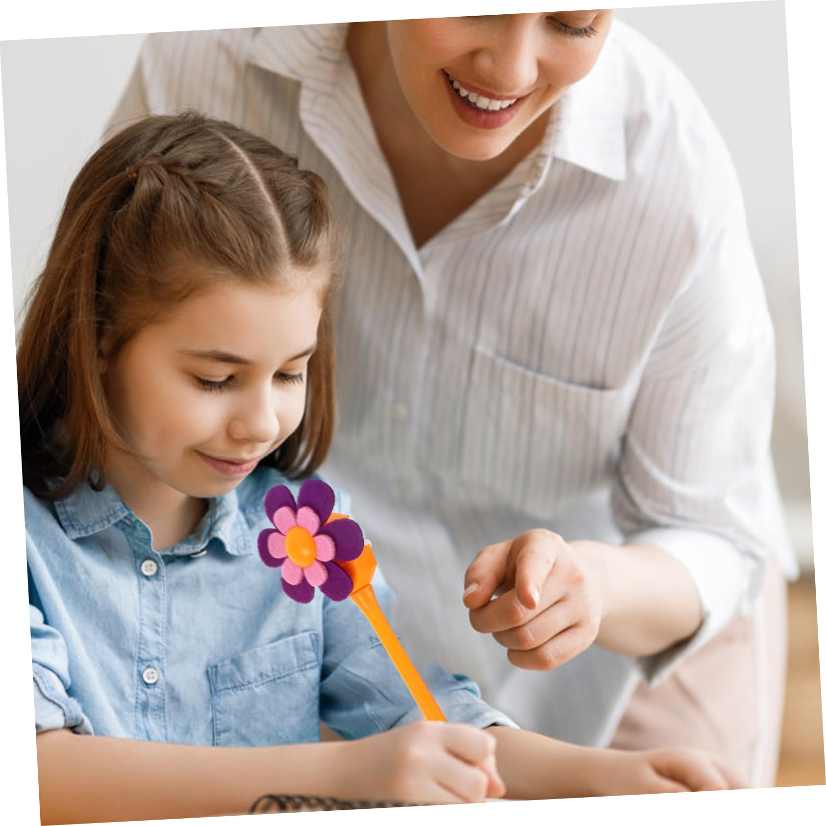 NUOBESTY 12 Pack Decorative Ballpoint Pens with Flower Design - 0.7mm Fine Point Rotating Flower Pens for Office, School, Journaling & Gift Giving