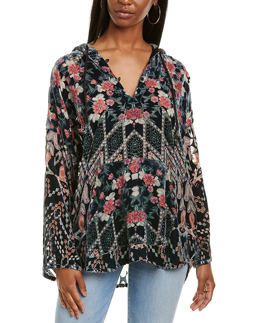 Johnny Was Women's Bohemian Floral Print Blouse - Elegant Long Sleeve Tunic Top for Casual Wear, Office & Special Occasions