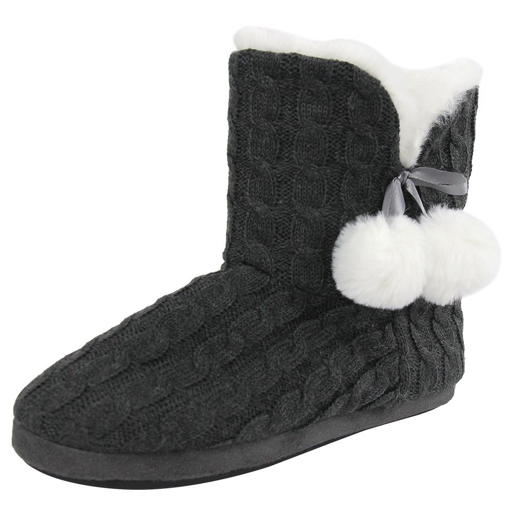 Women's Soft Fleece Plush Indoor House Slippers - Warm Cozy Booties for Winter Comfort | Perfect for Lounging at Home, Relaxing by the Fireplace & Cold Weather Wear