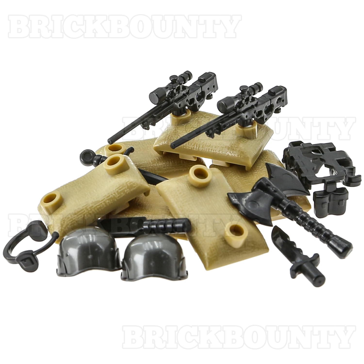Military Minifigure Weapon Packs - 500pcs SWAT Army Equipment for Brick Soldier Toys | WW2 Bases & Rangers Combat Scenes