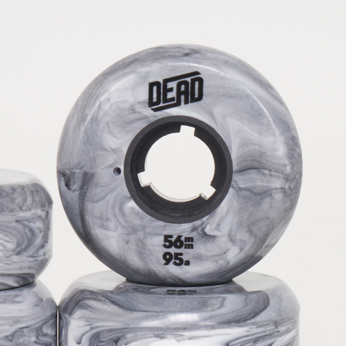 Premium 56mm 95a Dead Grey Marble Skateboard Wheels - Perfect for Street Skating, Park Riding & Longboard Cruising