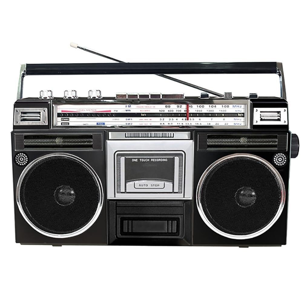 Portable Bluetooth Boombox with CD Player, Cassette Deck & FM/DAB+ Radio | USB Recording & AUX Input | Perfect for Home Parties, Outdoor Gatherings & Travel (Black) - Enjoy Music Anywhere