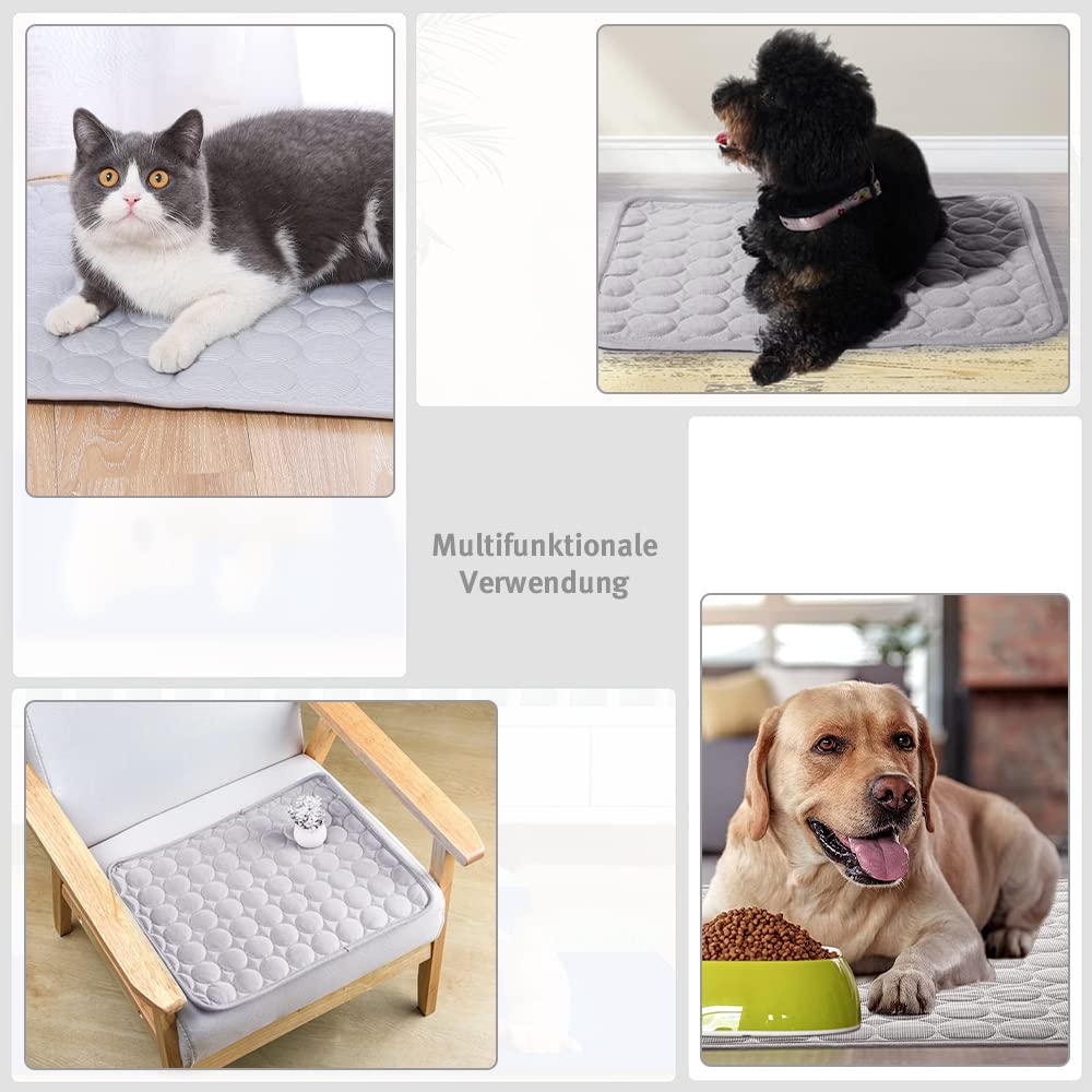Pawstripe Dog Cooling Mat - Breathable Summer Cooling Pad for Dogs & Cats, Ice Silk Self-Cooling Pet Blanket - Washable Puppy & Kitten Cool Mat for Kennel, Crate, Bed, Outdoor Use - Perfect for Hot Weather & Indoor Pet Comfort