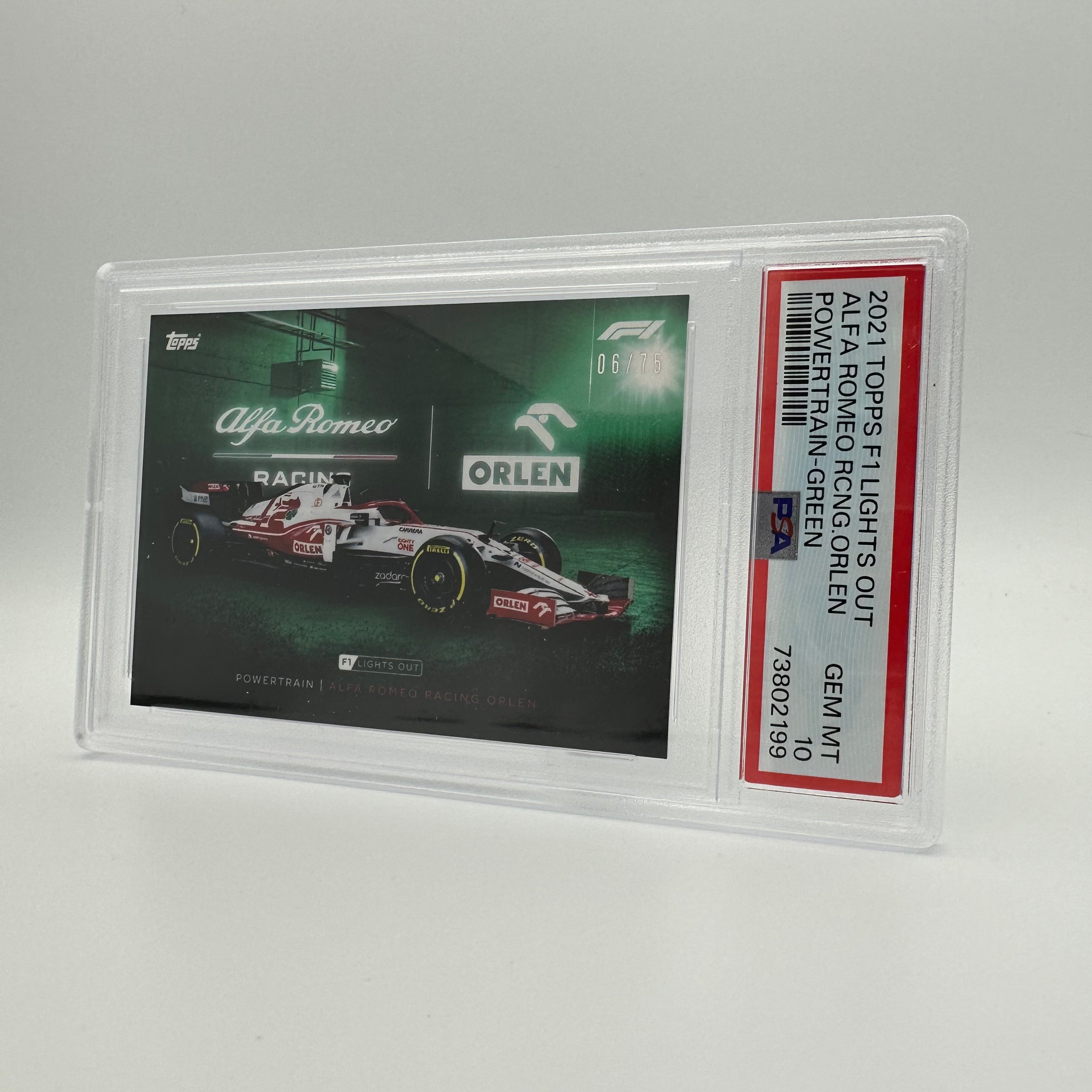 PSA 10 Graded 2006 Alfa Romeo Racing Orlen Powertrain Green Trading Card - Perfect for Collectors, Racing Fans & Display Cases