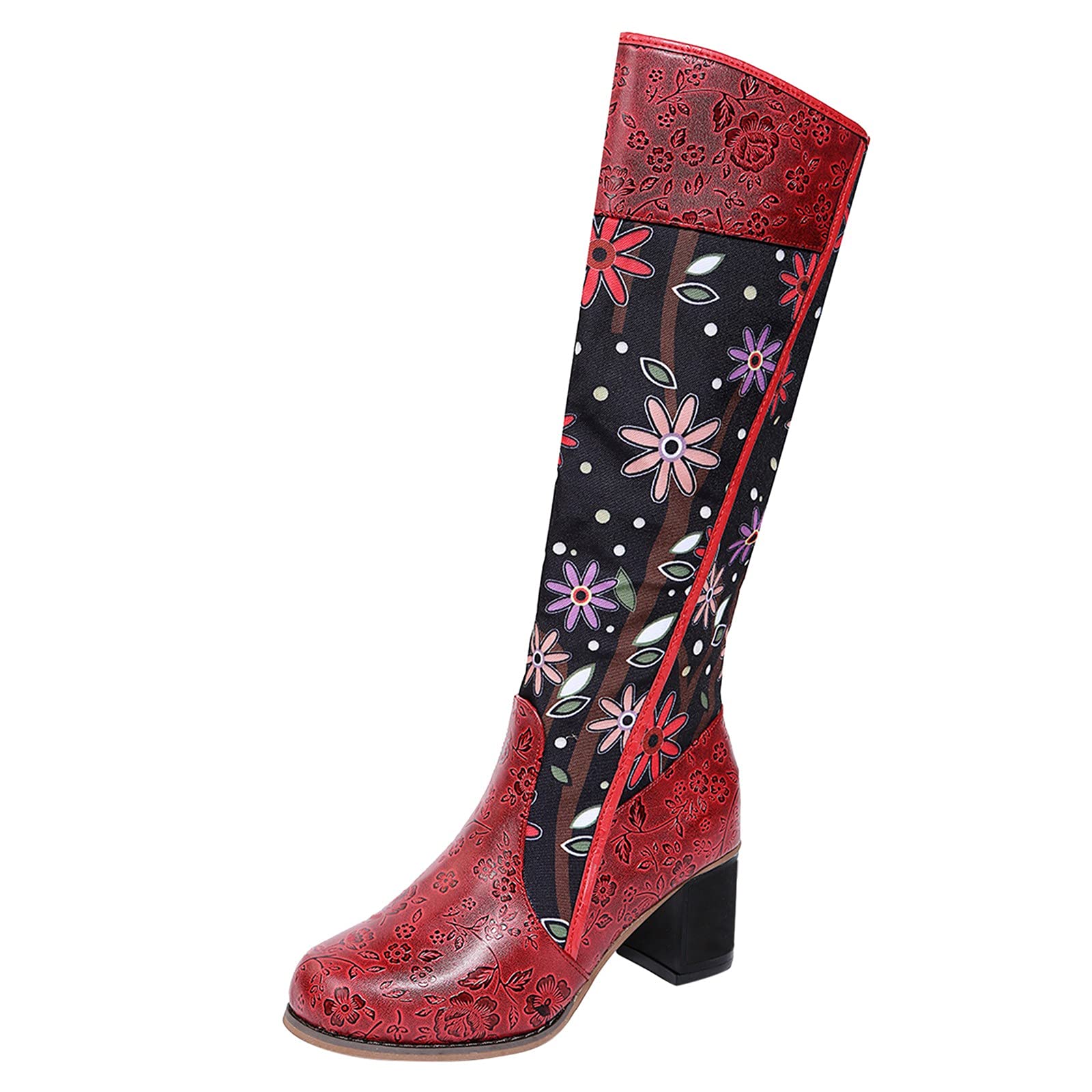 Retro Women's Floral Embroidery Booties - Fashionable Comfort for Casual Outings