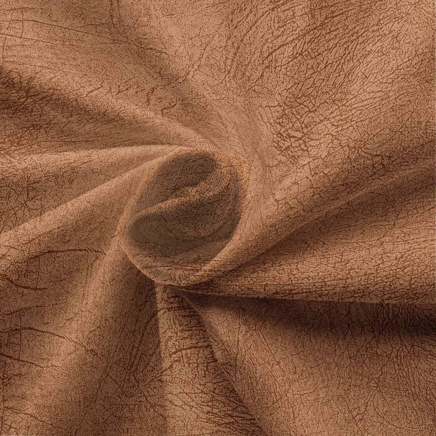 Ambesonne Faux Suede Fabric by The Yard - Digitally Printed Weathered Texture, Durable & Washable Upholstery Material for DIY Projects, Home Decor, Indoor/Outdoor Use - 2 Yards, Almond Brown - Perfect for Sofa Covers, Pillows, Curtains & Crafting