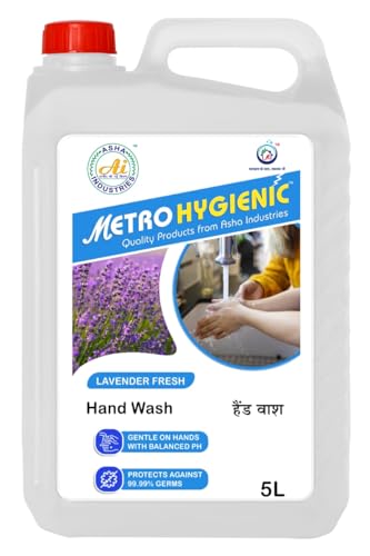Metrohygienic Fresh Lavender Hand Wash - Moisturizing & Gentle for Hands | 5L Rich Foam Formula | Eco-Friendly & Hygienic | Perfect for Home, Office, and Public Restrooms