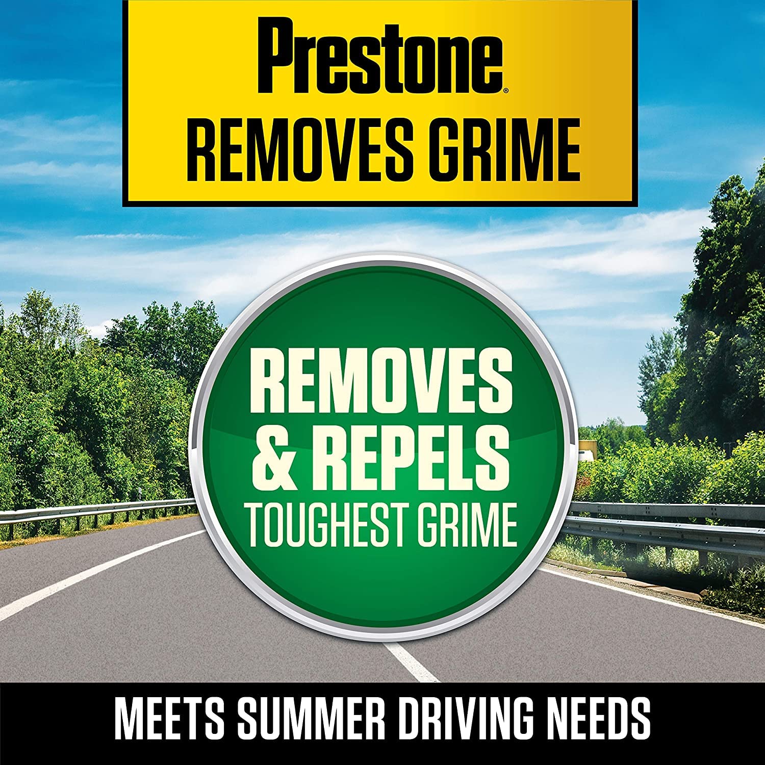 (6 Pack) Prestone Bug Wash Windshield Washer Fluid - 1 Gallon Bottles for Car Windshield Cleaning | Removes Tough Bugs, Road Grime & Dirt | Ideal for Road Trips, Summer Driving & Off-Road Adventures
