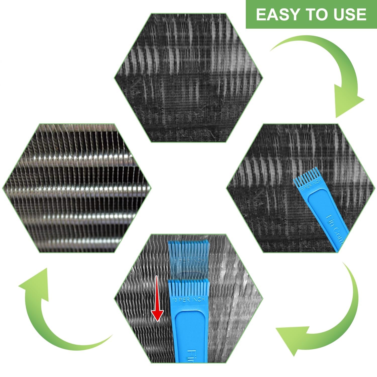 FCR6 Air Conditioner Fin Comb Set - Coil Fin Straightener Tool for Evaporator & Condenser Repair | HVAC Maintenance & AC Unit Restoration