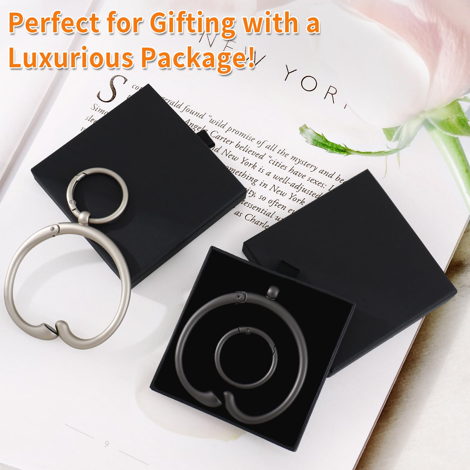 **2-in-1 Anti-Slip Purse Hook for Table – Heavy Duty Bag Hanger with Gift Box – Perfect for Women & Men – Ideal for Restaurants, Travel & Home Use (Black)**