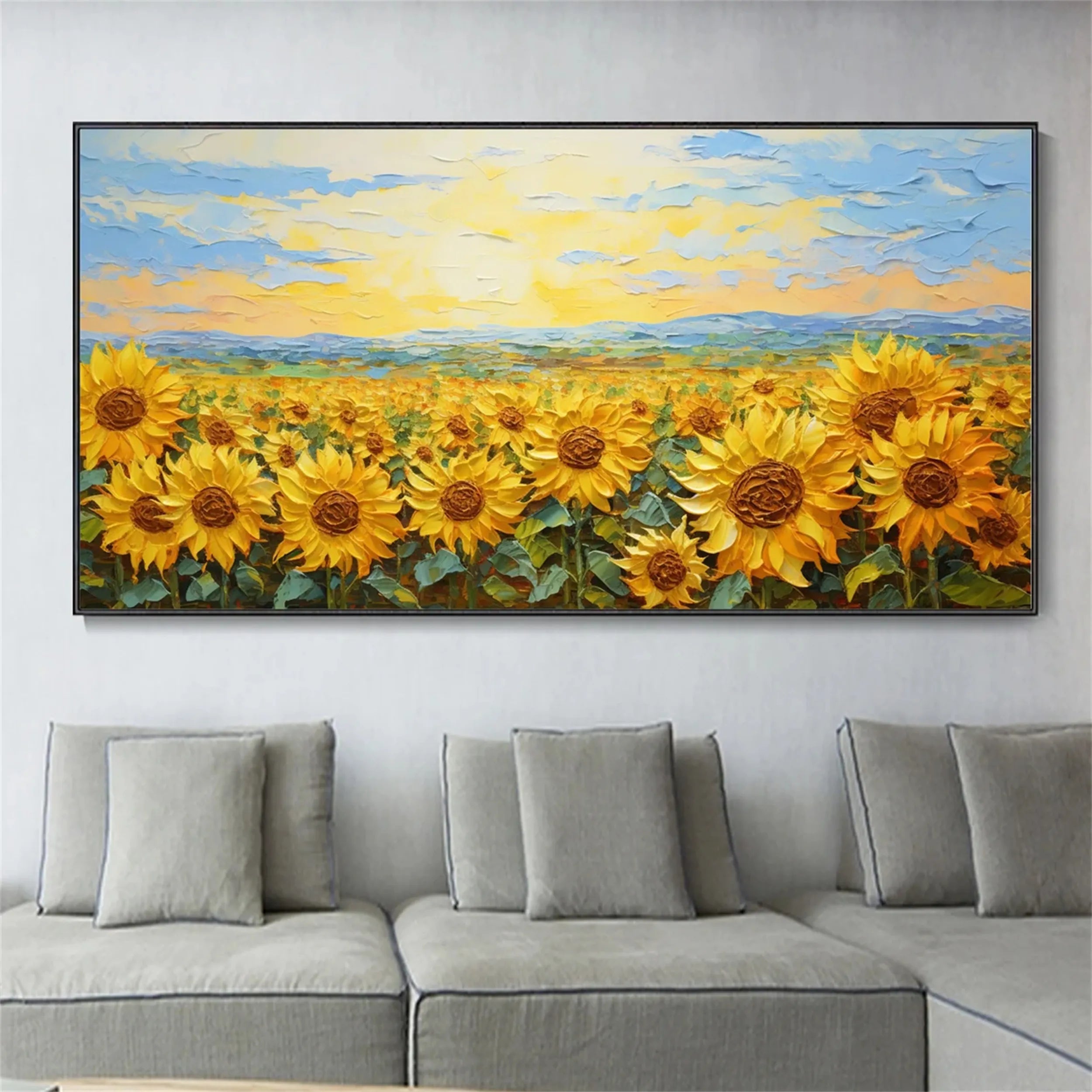 Beautiful Flower and Tree Painting #FT079 - Handmade Canvas Art for Home Decor, Living Room, Bedroom & Office Wall